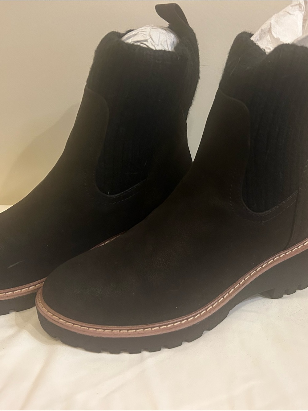 MIA Black Suede Chelsea Ankle Booties